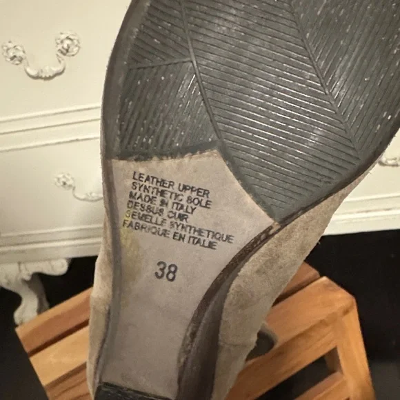 Melin Taupe Lace Up Wedge Boots - Picture 7 of 7